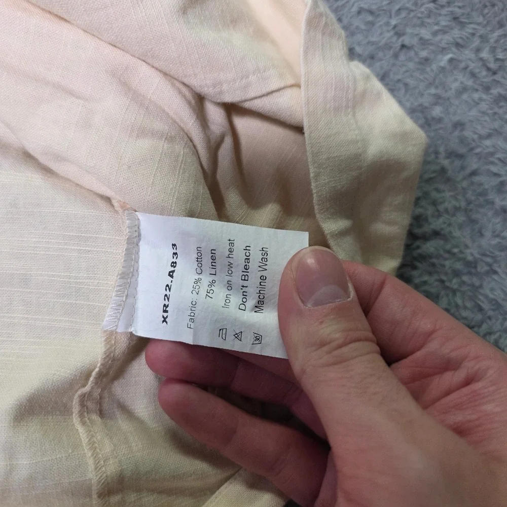 Mens M Blazer Cream Linen Blend Embroidered Pocket Casual XR22.A833